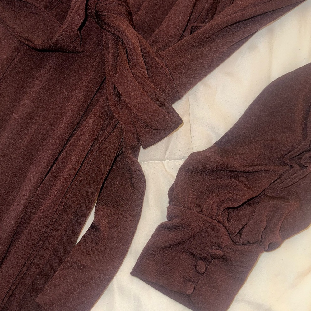 Brown Wrap Dress - Picture 3 of 3